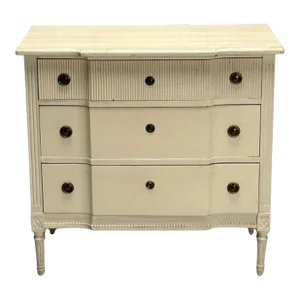 Gustavian, Swedish Commode, Louis XVI Style, White Paint Distressed, 1990s