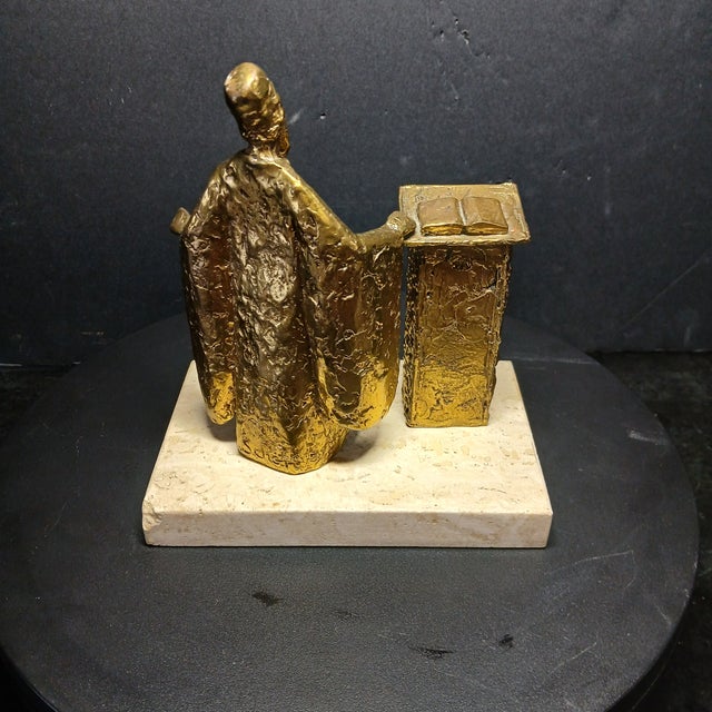 Late 20th Century Nancy Schon "The Cantor" #5/18 Judaica Bronze World Famous Sculptor For Sale - Image 4 of 6