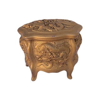 Antique Gold Dragon Chinosiere Chest For Sale