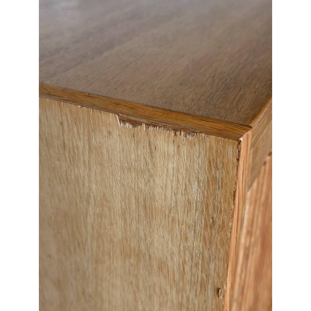 Oak Two-Door Storage Cabinet With Reeded Detail Mid-Century Modern 1970s For Sale - Image 10 of 11