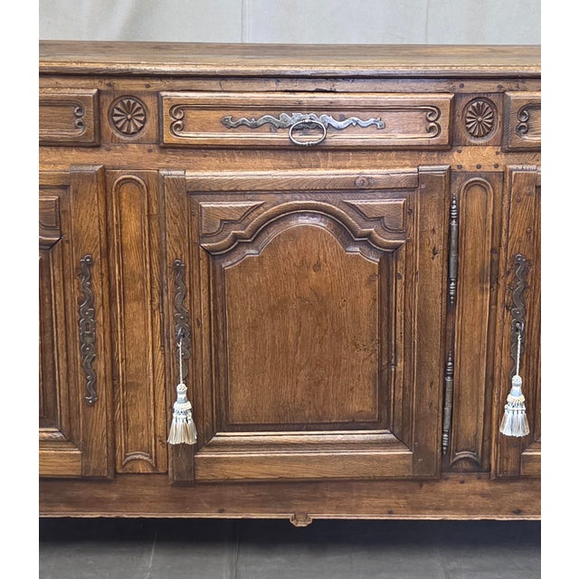 Brown Antique 19th Century French Provincial Oak Buffet With Lined Interior For Sale - Image 8 of 18