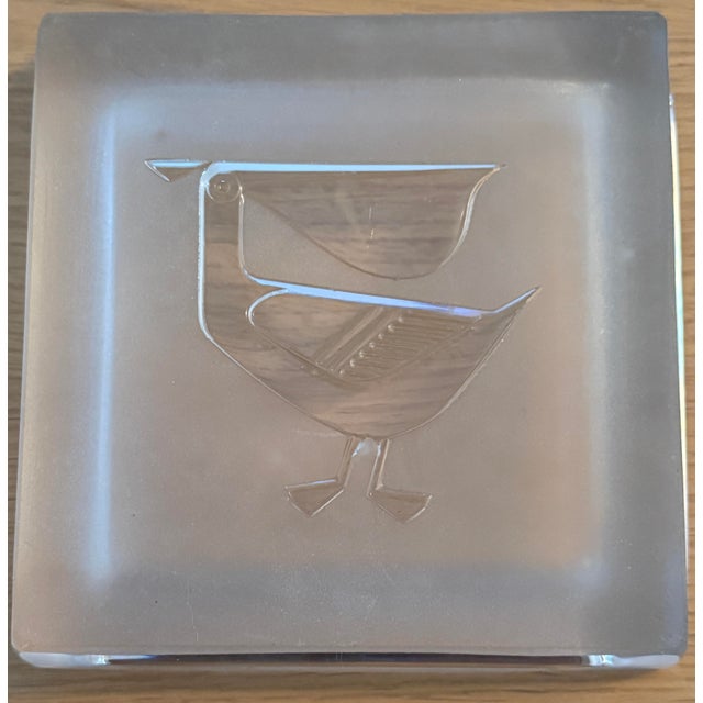 Mid 20th Century Mid Century Heavy Pelican Frosted Cachepot For Sale - Image 5 of 6