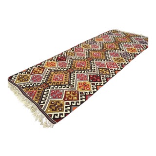 Vintage Turkish Kilim Runner - 67" X 161" For Sale