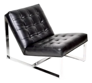 Milo Baughman Ez Rider Lounge Chair, Black Leather, Thayer Coggin, 1969