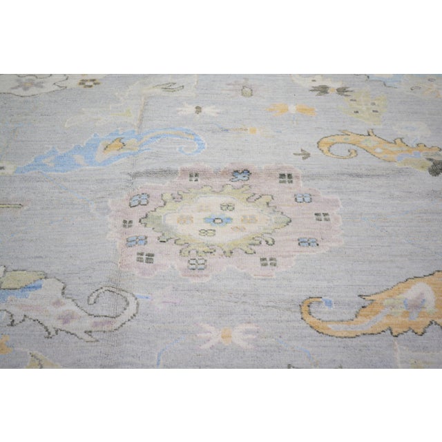 Contemporary Contemporary Oushak Hand Knotted Wool Rug,10'X13'10" For Sale - Image 3 of 6