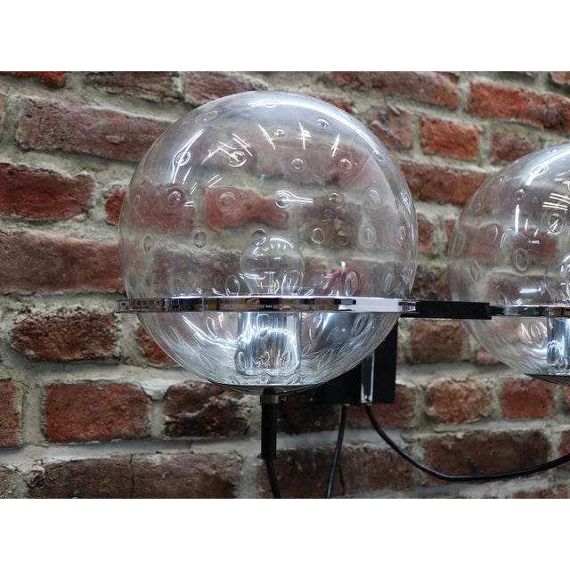Mid-Century Modern Globe Wall Sconces by Frank Ligtelijn for Raak, 1960s, Set of 2 For Sale - Image 3 of 6