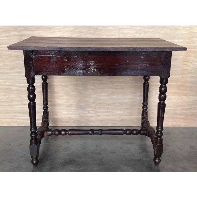 Early 20th Century Spanish Country Pine "Mobila " Sofa Table or Console table with Drawer For Sale - Image 9 of 18