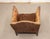French Sheep Leather and Velvet Lounge Chair in the style of Louis Chambry, 1920s For Sale - Image 11 of 12