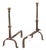 Antique Wrought Iron Andirons, Set of 2 For Sale