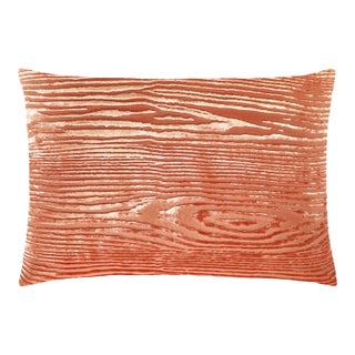 Kevin O'Brien Woodgrain Mango Cut Velvet 14 x 20" Pillow For Sale