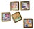 Ceramic Tile Coasters with Brass Frames and Fairytale Motifs, Germany, 1970s, Set of 5 For Sale