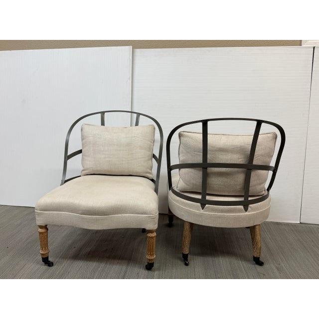 Restoration Hardware Restoration Hardware Couturier’s Chairs, Pair For Sale - Image 4 of 12