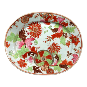 Opulent Botanicals: Chinese Export "Pseudo Tobacco Leaf" Oval Dish