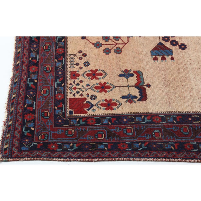 Vintage Persian Medallion Rug With Floral & Geometric Motifs – 5' X 6' 2'' For Sale In Tampa - Image 6 of 14