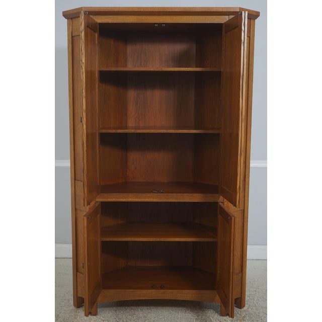 Mission Stickley Mission Oak Corner Cupboard Cabinet For Sale - Image 3 of 15