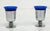 Mid 20th Century Art Deco Era Cobalt Blue Glass Barbell Martini Cocktail Shaker Set From France For Sale - Image 9 of 11