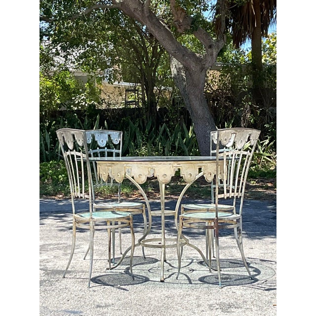 Metal Vintage Boho Wrought Iron Carousel Dining Table For Sale - Image 7 of 10