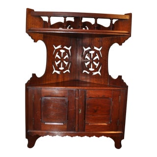 Late 19th Century English Hanging Corner Cupboard Shelf For Sale