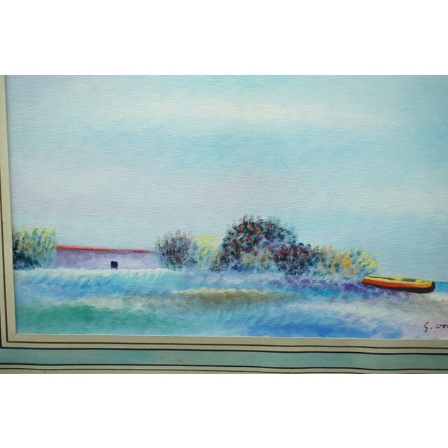 Giovanni Omiccioli, Fregene Fishing Village, 20th Century, Oil Painting on Cardboard For Sale - Image 4 of 14