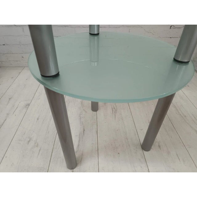 Vintage Glass and Chrome Side Table, 1980s For Sale - Image 10 of 13