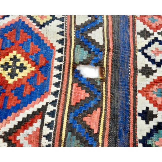19th Century Antique Handwoven Turkish Kilim Carpet Runner For Sale In Nashville - Image 6 of 11
