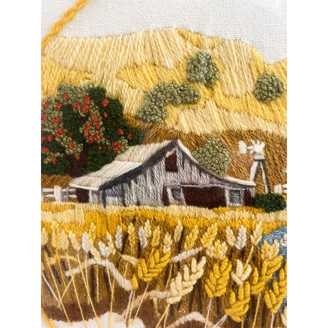 Vintage Crewel Embroidery Art Framed Chairish