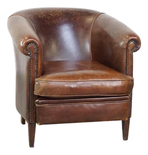 English Style Sheep Leather Club Armchair