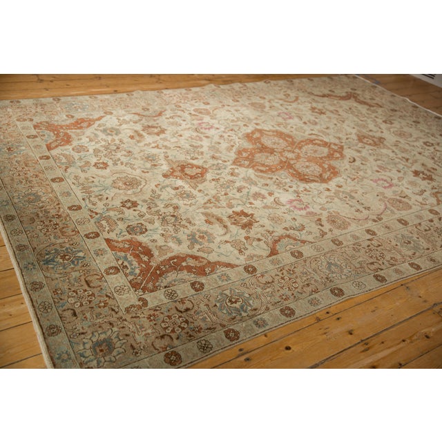 Vintage Distressed Tabriz Carpet - 7'3" x 10'11" For Sale - Image 9 of 9