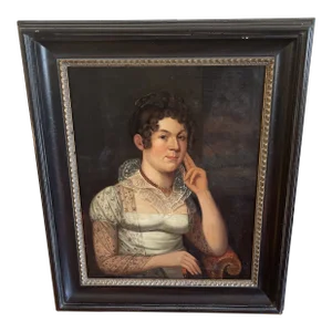 Late 19th Century Portrait Painting of a Lady by Rebekah Furness, Framed