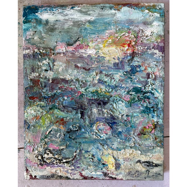 2020s A Bird in Troubled Waters, Abstract Original Oil Paintings, by Van Ness For Sale - Image 5 of 6
