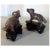19th Century Antique Carved Stone Chinese Hounds on Wood Stands - a Pair For Sale - Image 5 of 11