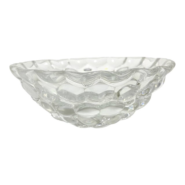 Late 20th Century Orrefors Sweden Crystal Raspberry Bowl For Sale