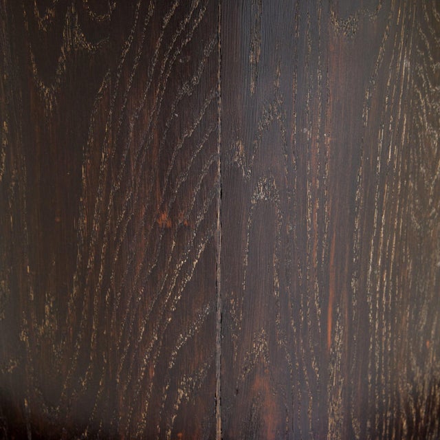 Dark Gray French Brown Cerused Oak Coffee Table, 1940s For Sale - Image 8 of 11