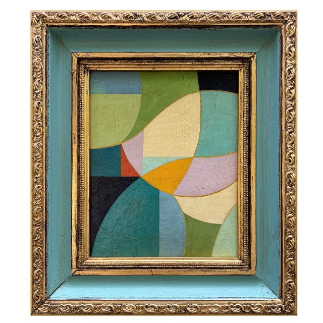 This is one of my new abstract oil paintings that balances playful color against confident, mid-century-inspired form....