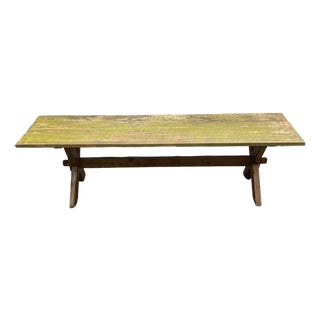 Pine Trestle Base Farmhouse Table For Sale