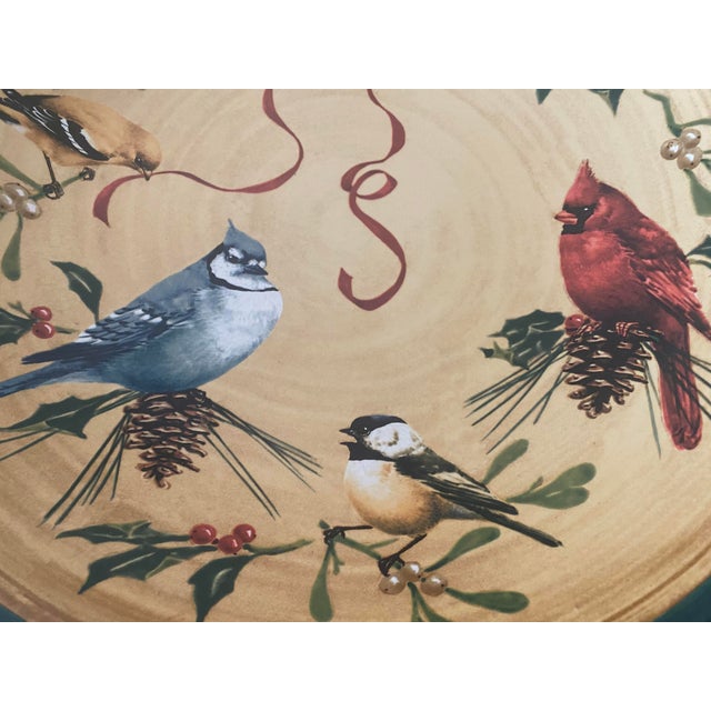 Ceramic Lenox Winter Greetings Large Serving Bowl Vintage Excellent Mint Condition For Sale - Image 7 of 12