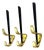 Brass Wardrobe Hook Coat Rack Elements in the style of Carl Auböck, Austria, 1950s, Set of 3 For Sale