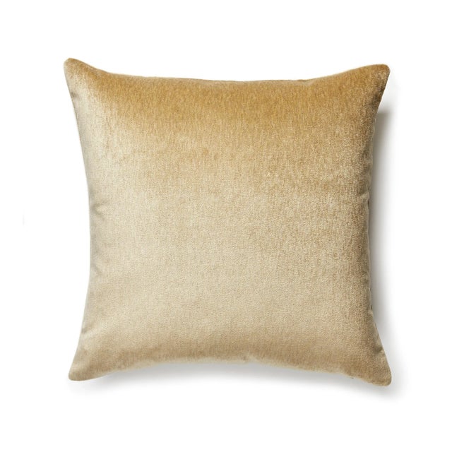 Contemporary The House of Scalamandré Bay Velvet Outdoor Pillow, Sand For Sale - Image 3 of 3