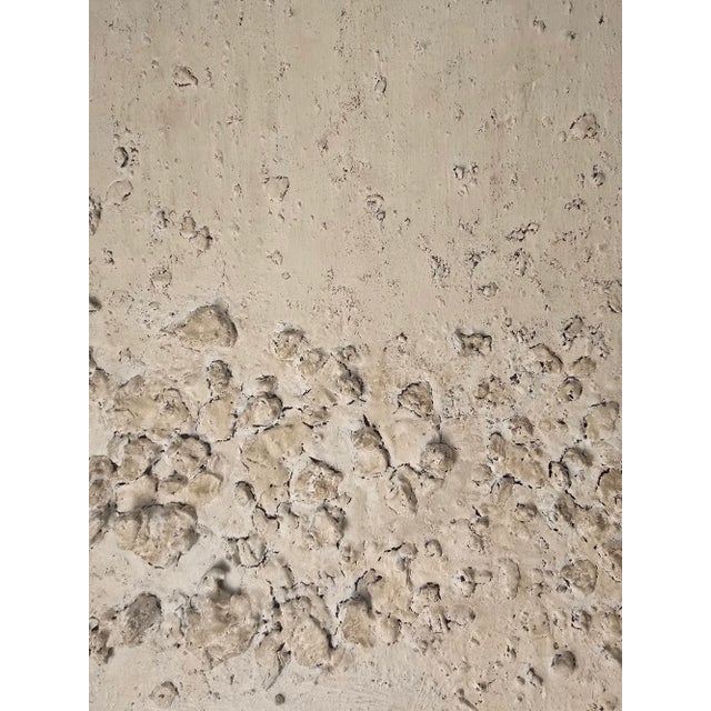 24"x H. 28" 'California Beach' #2 - Natural Palette Abstract Relief Seascape / Seaside / Marine Oil Painting / Earth Tones/ Pacific Ocean For Sale - Image 12 of 13