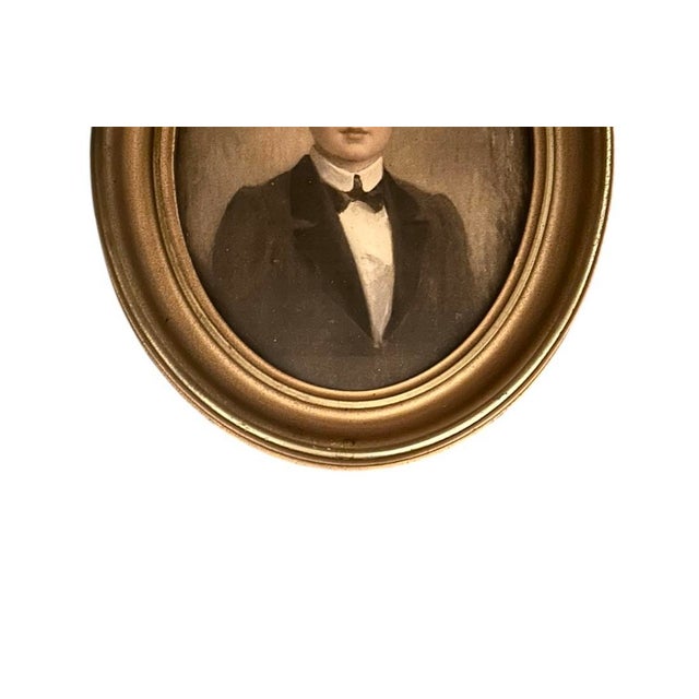 American Antique Gilt Oval Framed Portrait Print of a Young Boy / Child Titled “Paul” by C & A. Richards, Boston, Massachusetts For Sale - Image 3 of 6