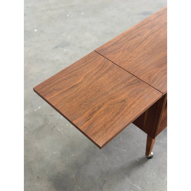 1960s Mid Century Walnut Bar Cart For Sale In Los Angeles - Image 6 of 12