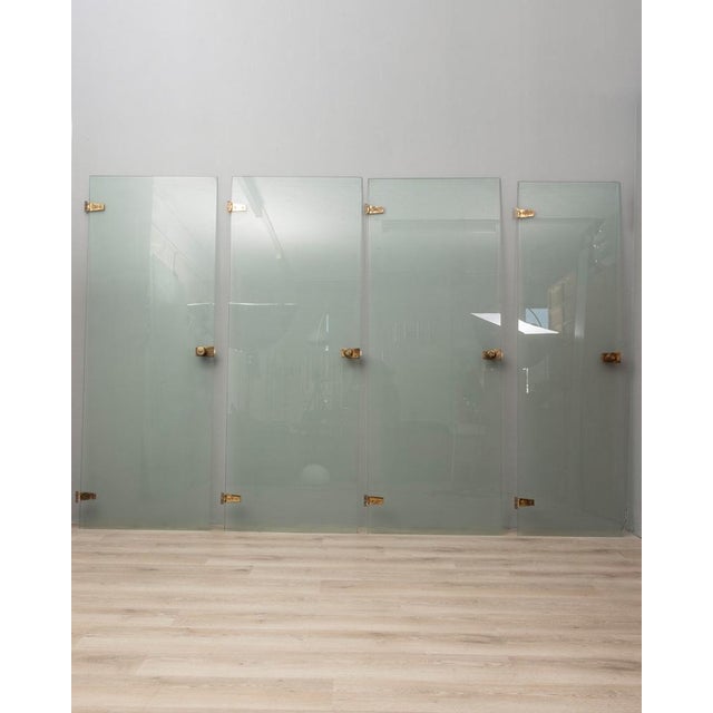 Vintage Doors in Glass and Brass from from Fontana Arte, Set of 4 For Sale - Image 11 of 11