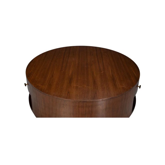 Large Mid-Century Modern Round Coffee Table For Sale In Raleigh - Image 6 of 11