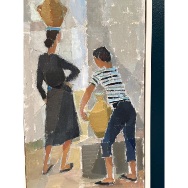 Dorothy Ruhne, Figures with Vessels, 1960s, Oil on Canvas, Framed For Sale - Image 11 of 12