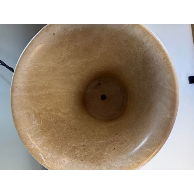 Large 20-Inch Hand-Carved Solid Alabaster Neoclassical Pedestal Urn Vase For Sale - Image 4 of 7