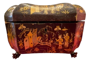 Antique Chinese Lacquer Tea Caddy