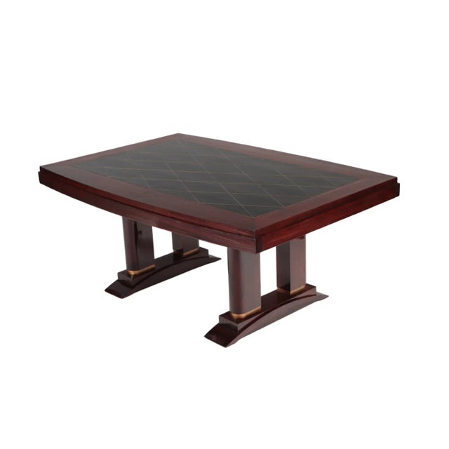 A French Mahogany Art Deco Dining Table by Robert Desnos for Editions Av, Circa 1930. For Sale In Philadelphia - Image 6 of 6