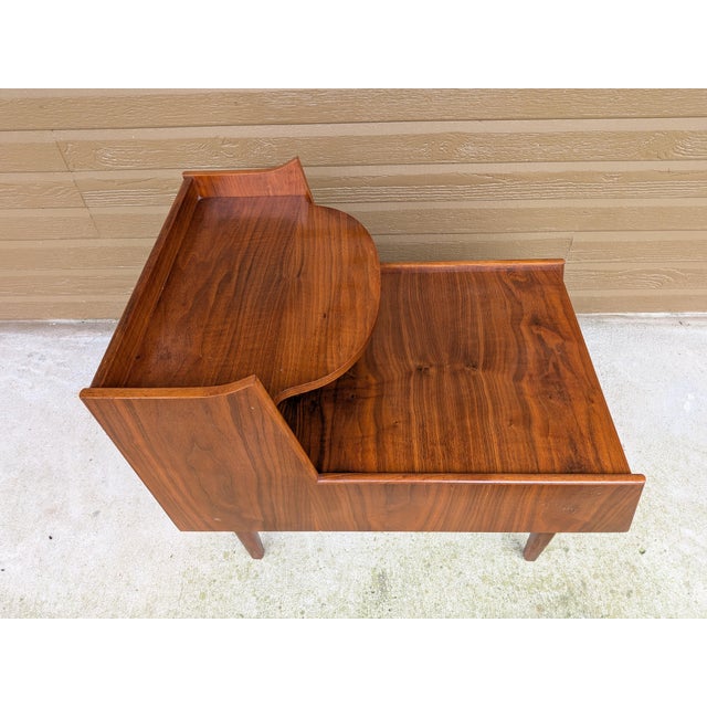 1950s Kipp Stewart for Drexel Declaration Mid Century 2-Tier Nightstand. For Sale - Image 5 of 13