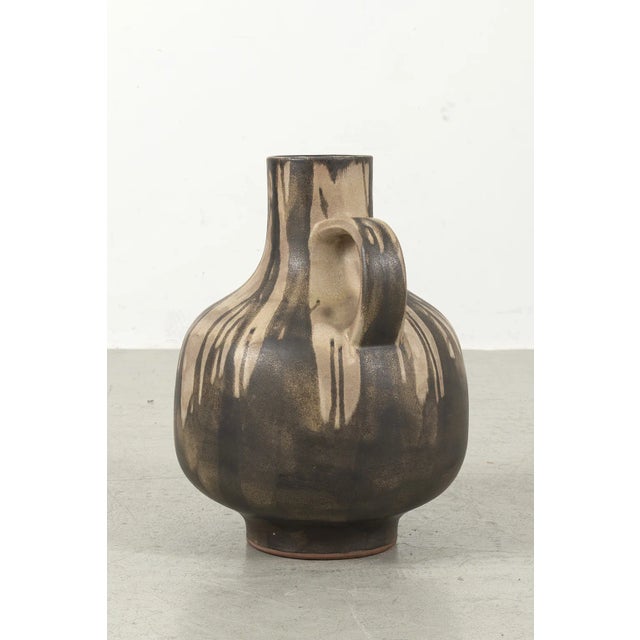 Beautiful big (floor) vase from Karlsruher Majolika, 1960s. The vase is signed on the bottom. In good vintage condition....