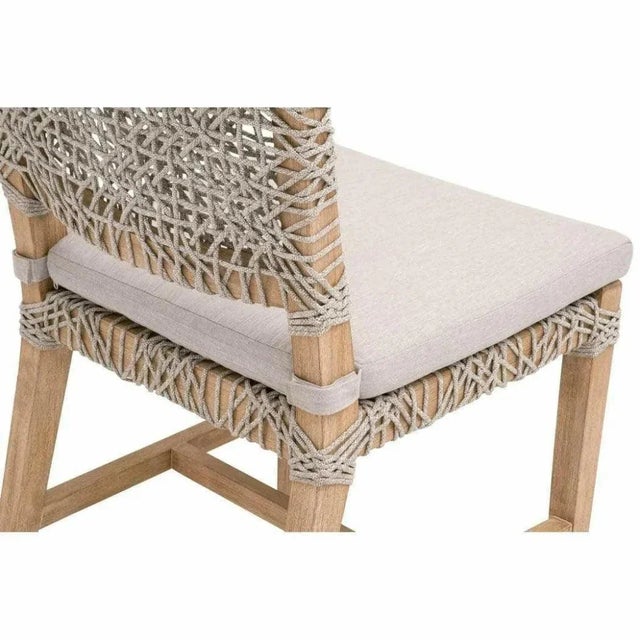 Taupe Costa Taupe White Rope Mahogany Dining Chair Set of 2 by Essentials for Living For Sale - Image 8 of 8